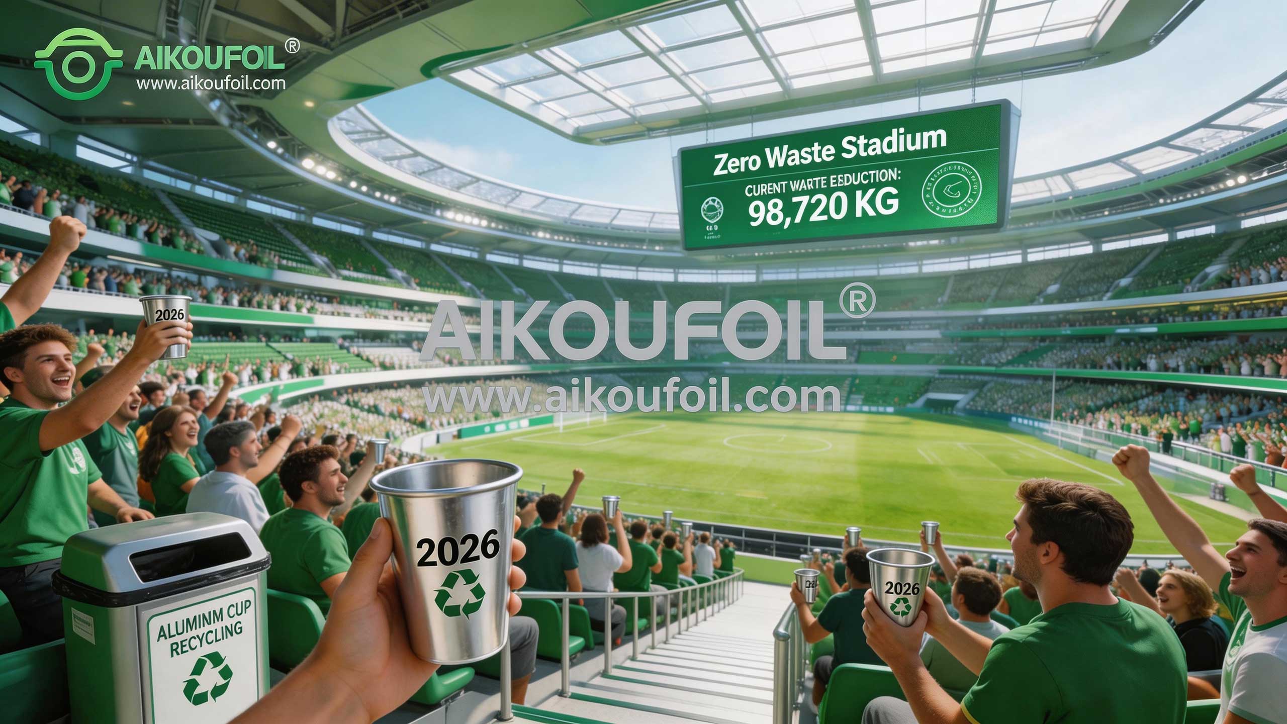 Copa Mundial de la FIFA 2026: vasos de aluminio reutilizables para estadios con cero residuos. Solución sostenible.