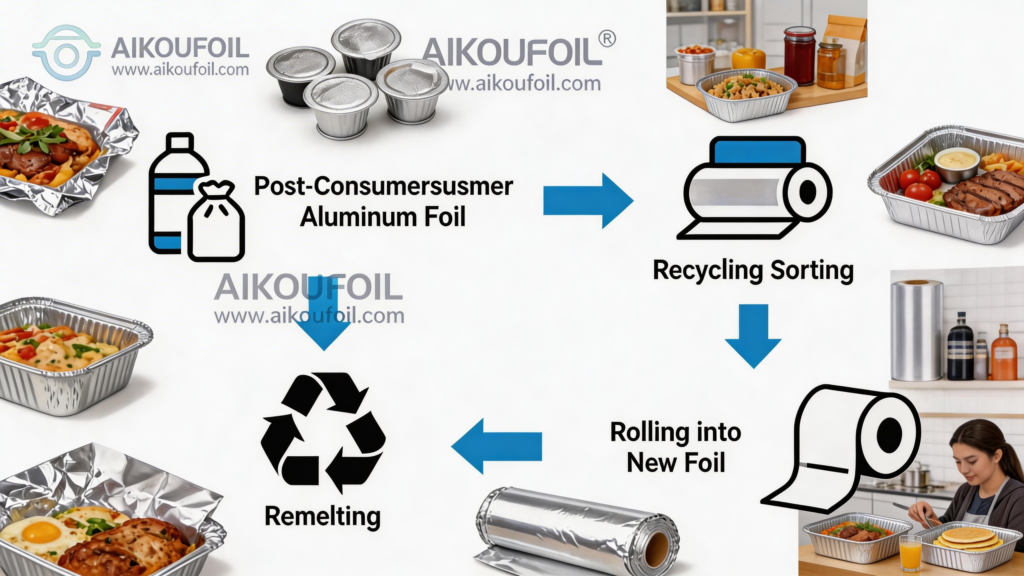 бесконечный цикл переработки алюминиевой фольги замкнутый цикл