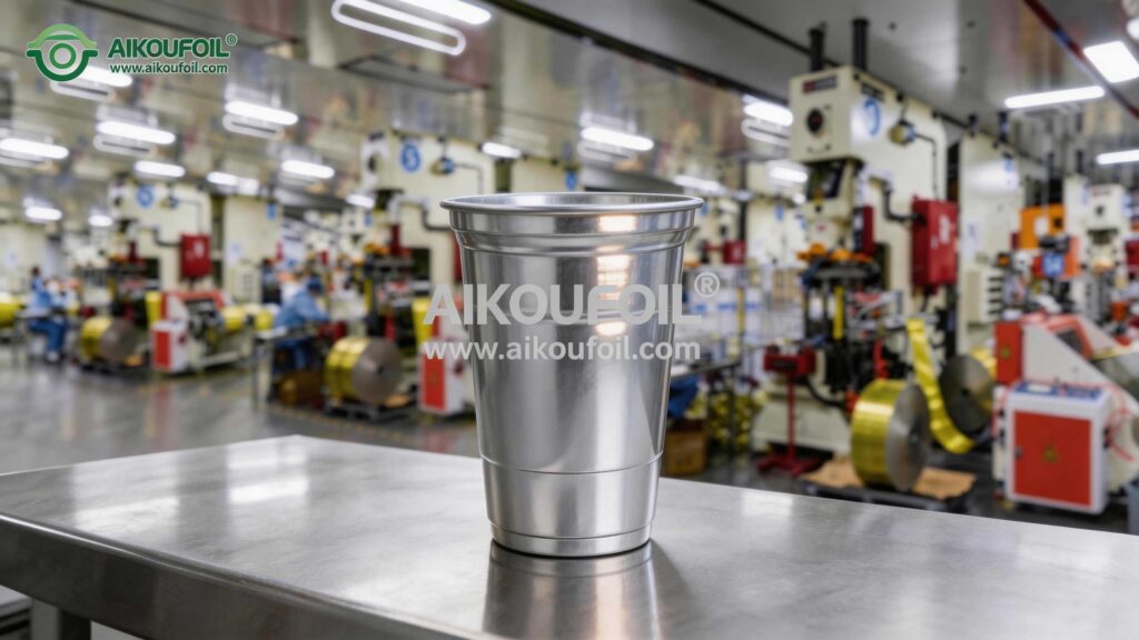 Aikou aluminum foil cup manufacturing GMP certified production line ISO 9001 FSSC 22000