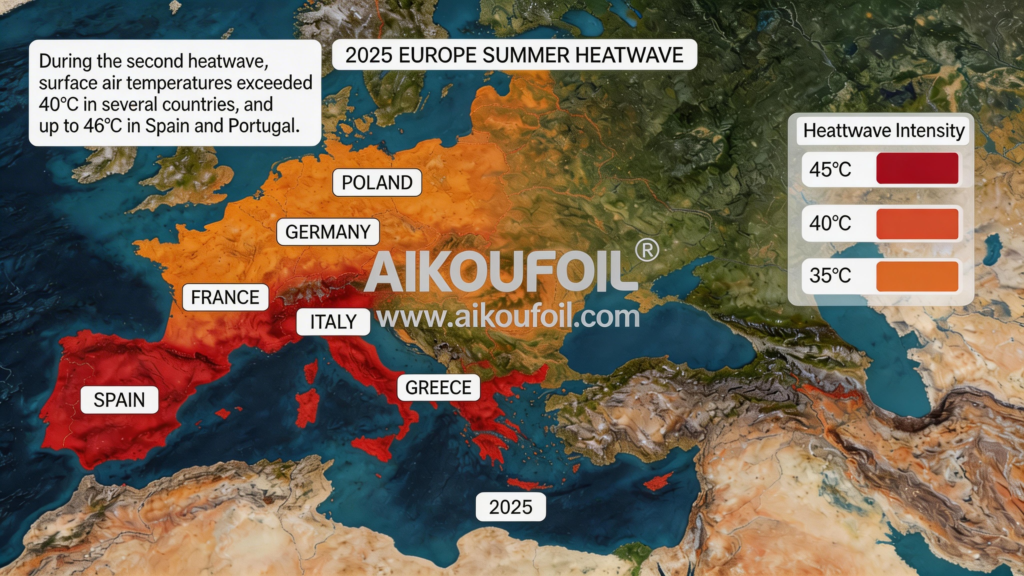 Europe heatwave 2025 temperature map record-breaking summer