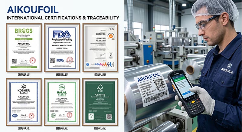 AIKOUFOIL food safety certifications BRCGS FDA SGS and traceability system for empty capsules