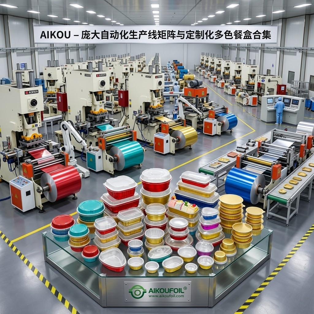 35 fully automated production lines manufacturing highly customized colorful aluminum foil containers