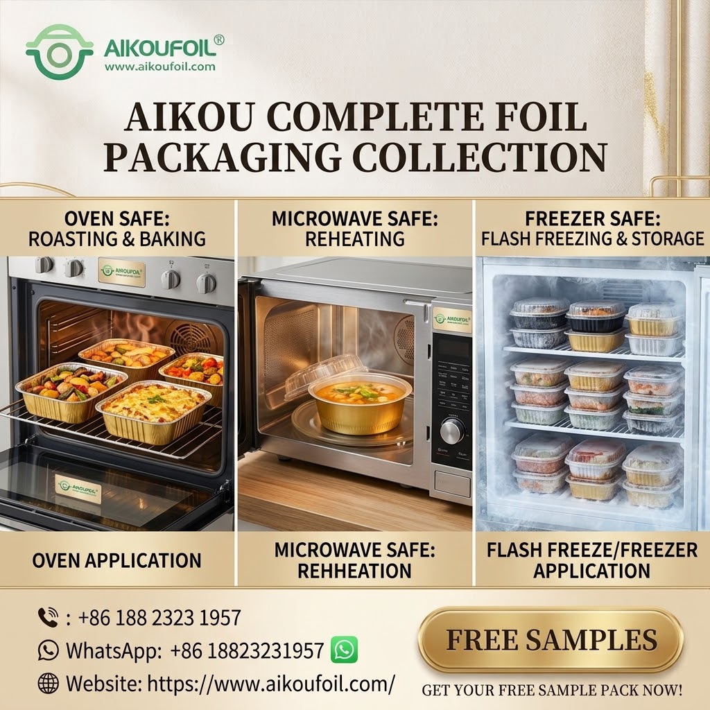 Premium 8011 aluminum foil containers withstanding extreme temperature from blast freezing to high heat baking